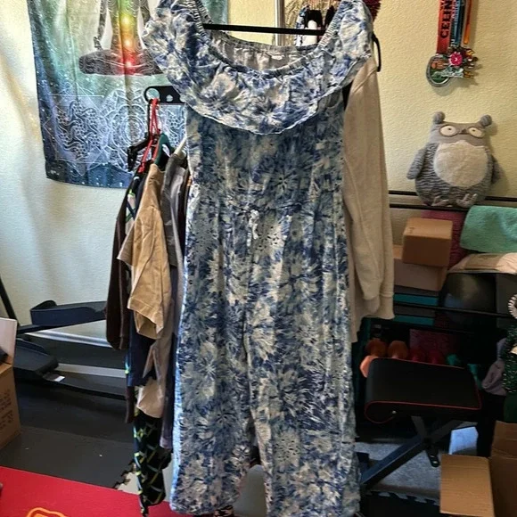 Girls Blue & White Romper/Jumper Chloe + Rene Size Large - Picture 1 of 5